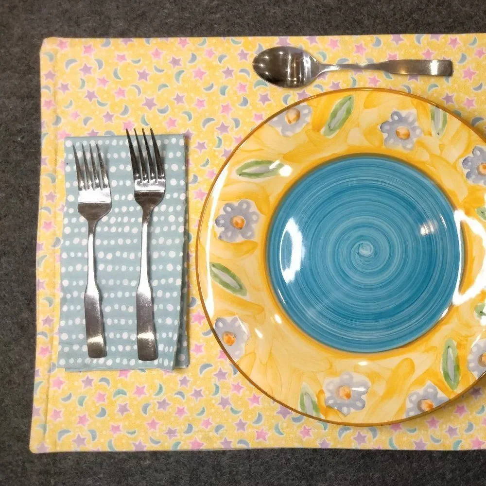 NEW Moon and Stars Cotton Placemats (Set of 2)